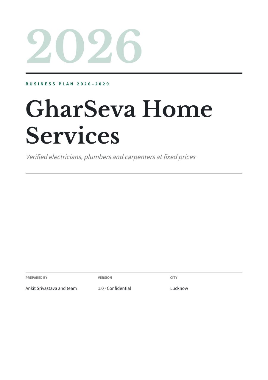 GharSeva Home Services (Editorial · Libre Baskerville) — page 1