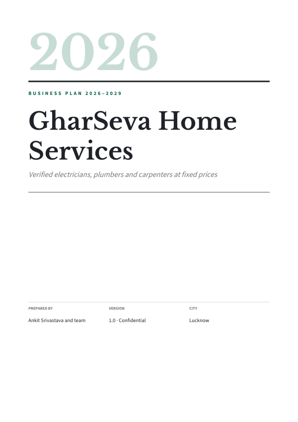 GharSeva Home Services (Editorial · Libre Baskerville) — preview