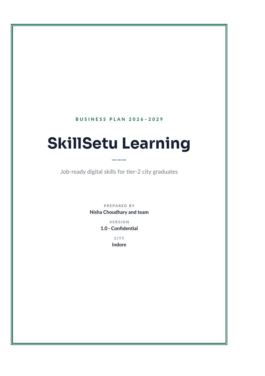 SkillSetu Learning (Framed · Sora) — page 1
