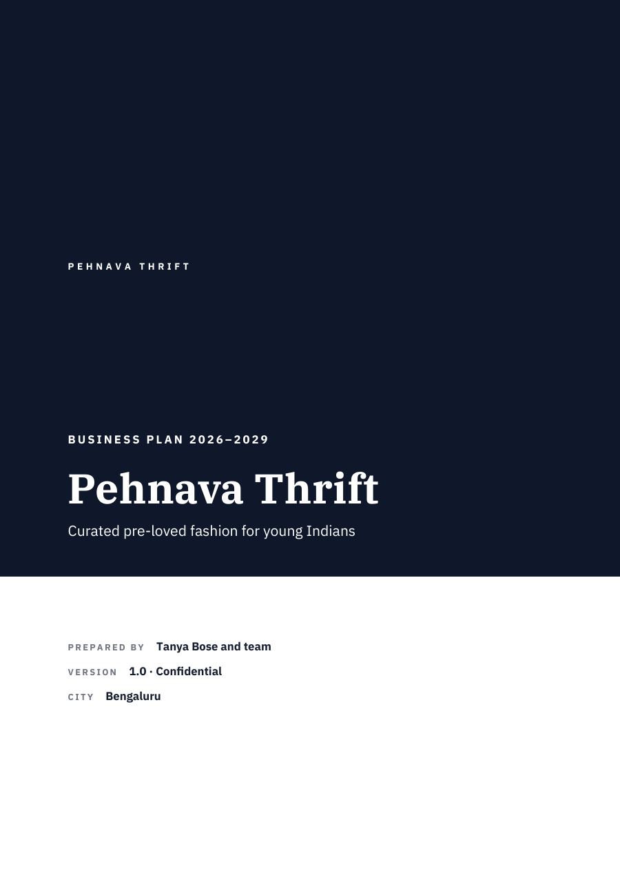 Pehnava Thrift (Full Colour · IBM Plex Serif) — page 1