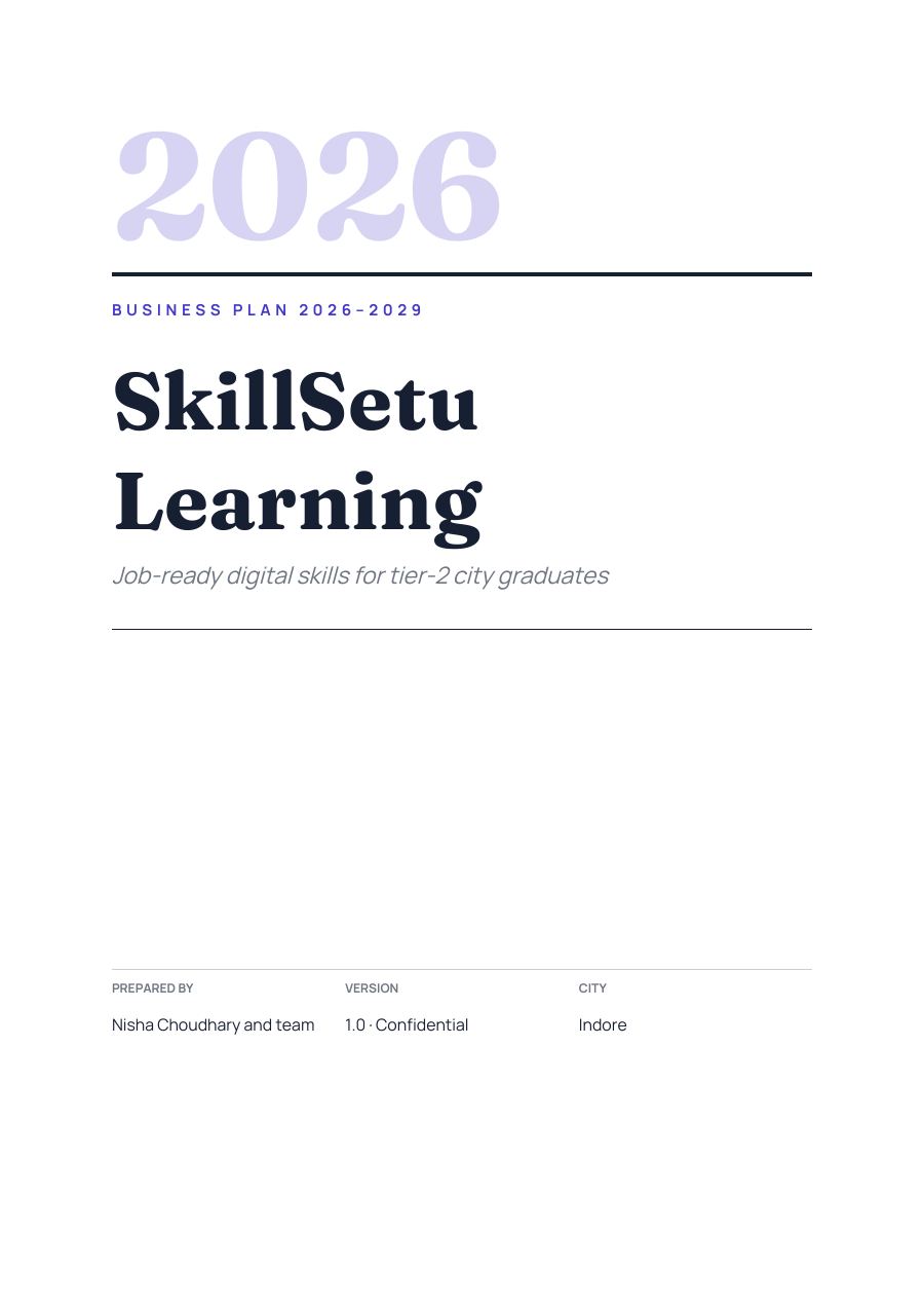 SkillSetu Learning (Editorial · Fraunces) — page 1