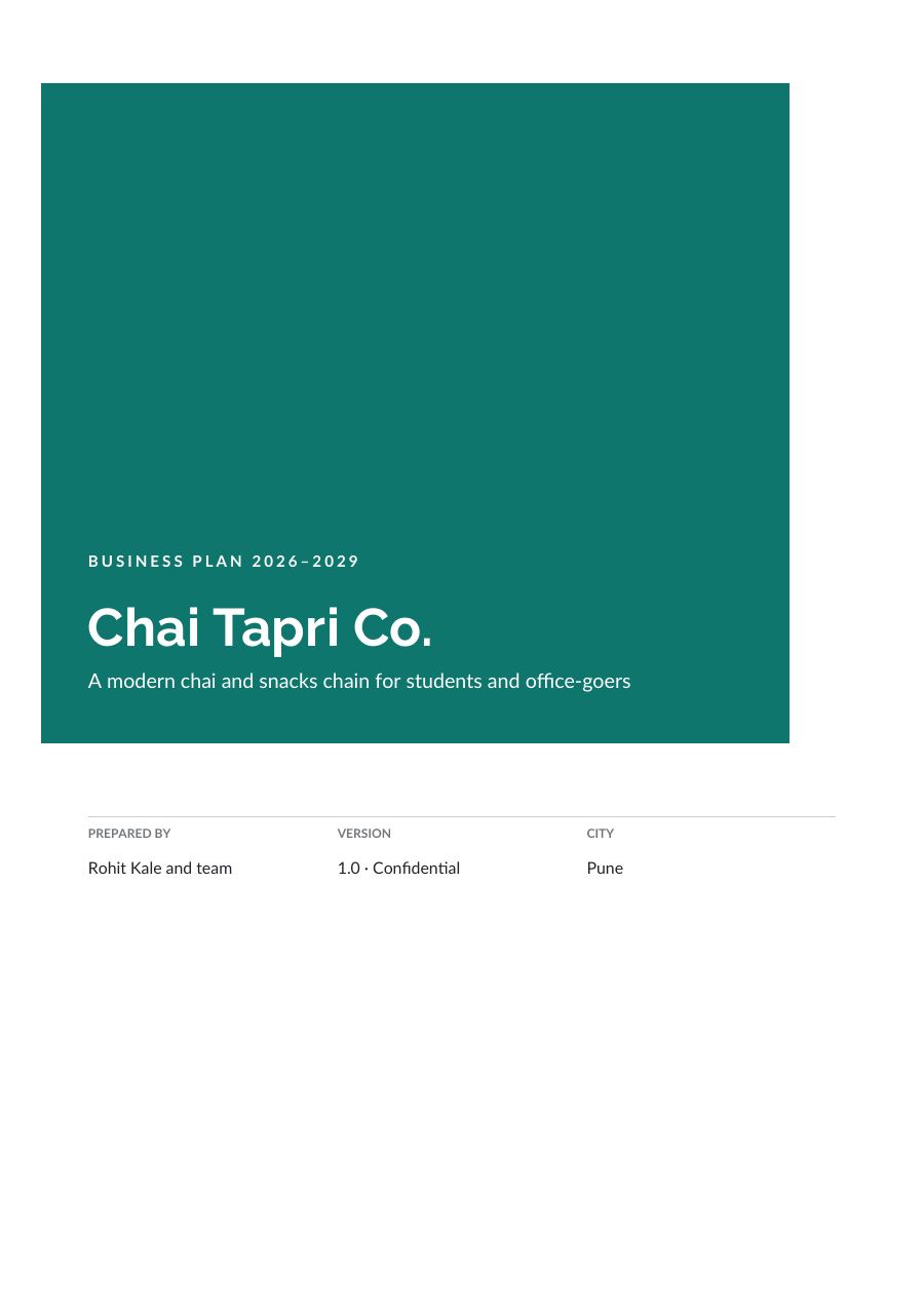Chai Tapri Co. (Block · Raleway) — page 1