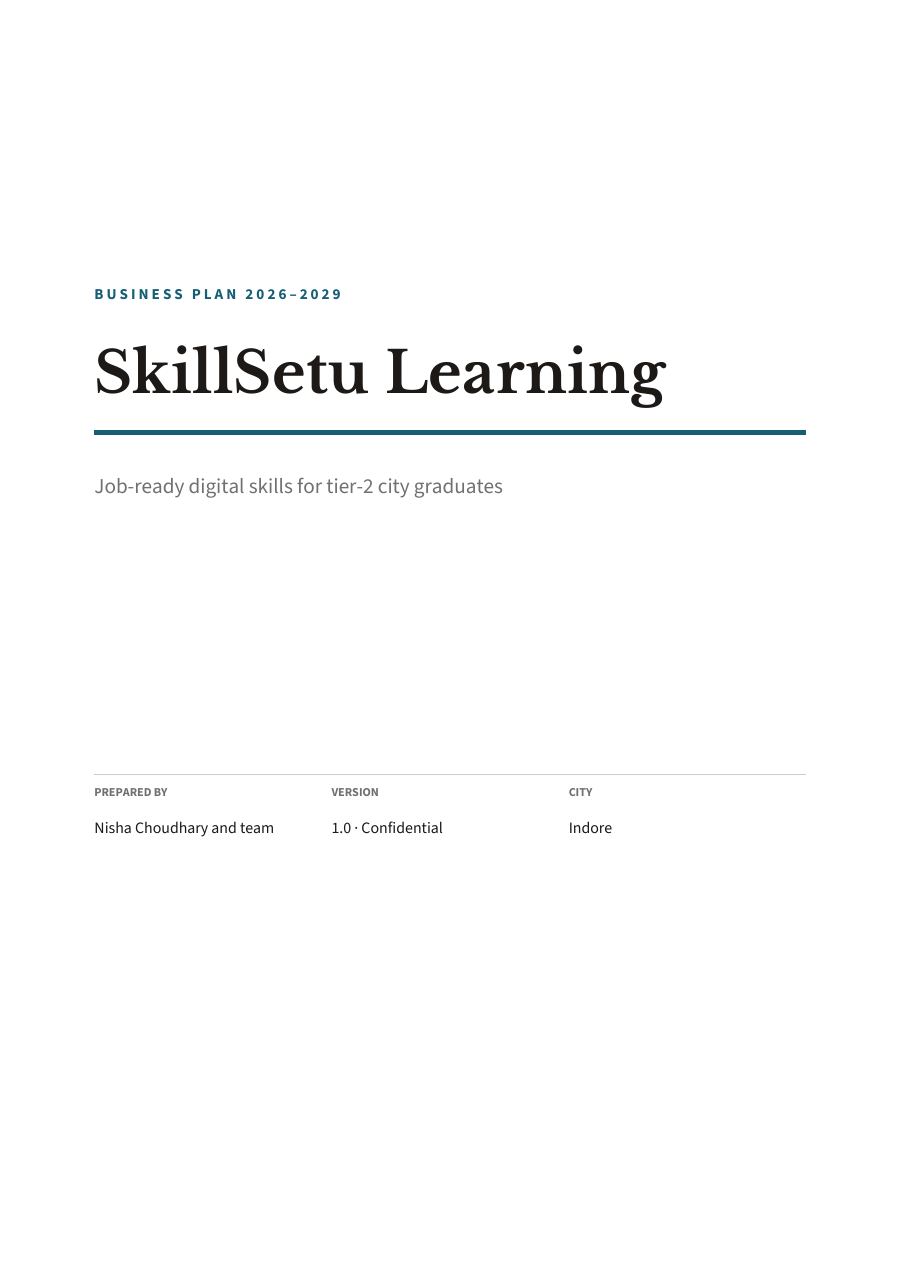 SkillSetu Learning (Minimal · Libre Baskerville) — page 1