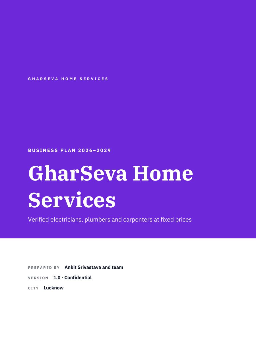 GharSeva Home Services (Full Colour · IBM Plex Serif) — page 1