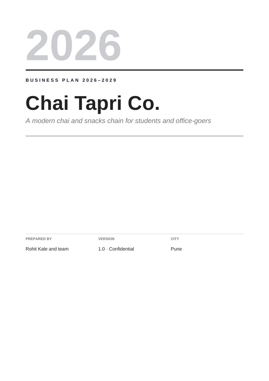 Chai Tapri Co. (Editorial · Arial) — page 1