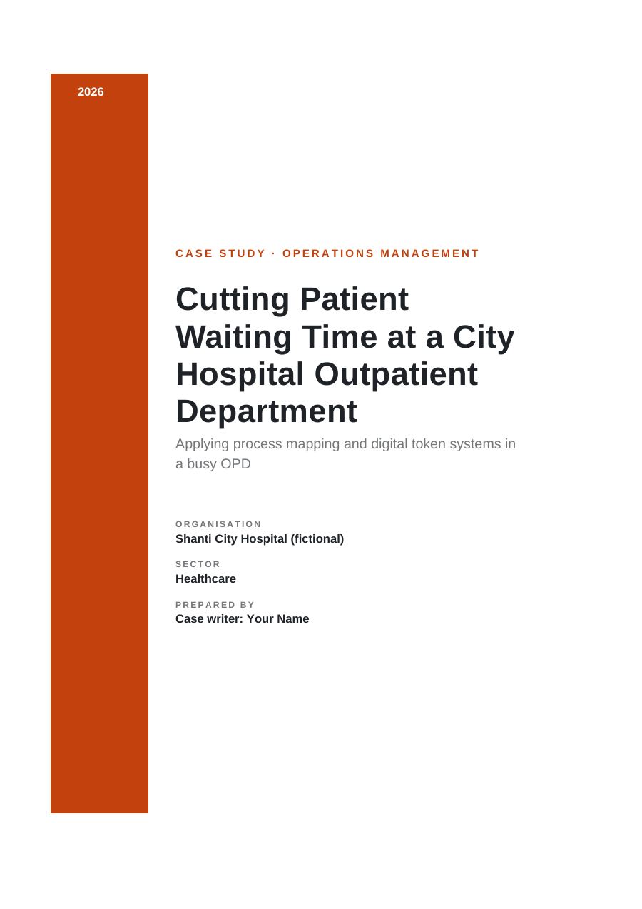 Cutting Patient Waiting Time at a City Hospital Outpatient Department (Sidebar · Arial) — page 1