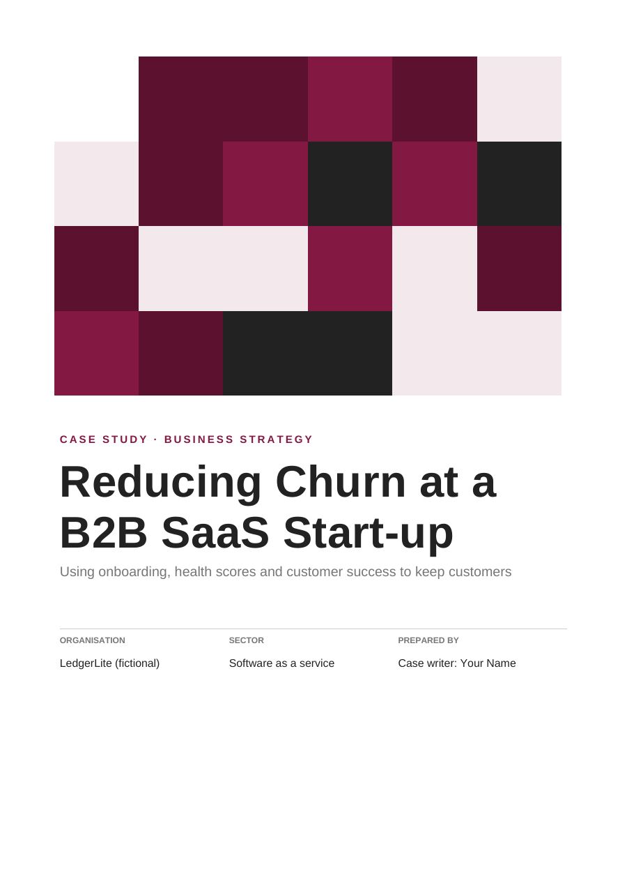 Reducing Churn at a B2B SaaS Start-up (Geometric · Arial) — page 1