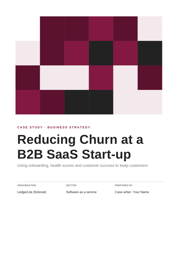 Reducing Churn at a B2B SaaS Start-up (Geometric · Arial) — preview