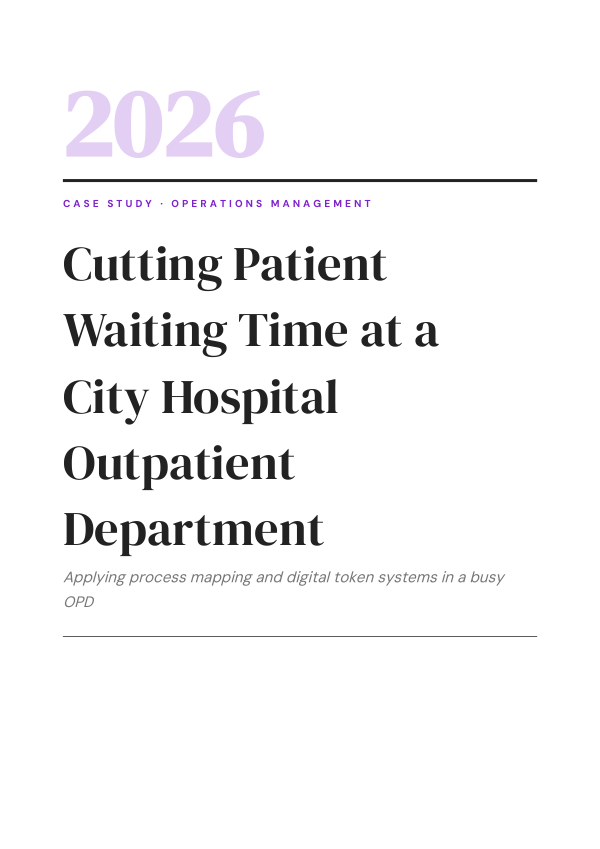 Cutting Patient Waiting Time at a City Hospital Outpatient Department (Editorial · DM Serif Display) — preview