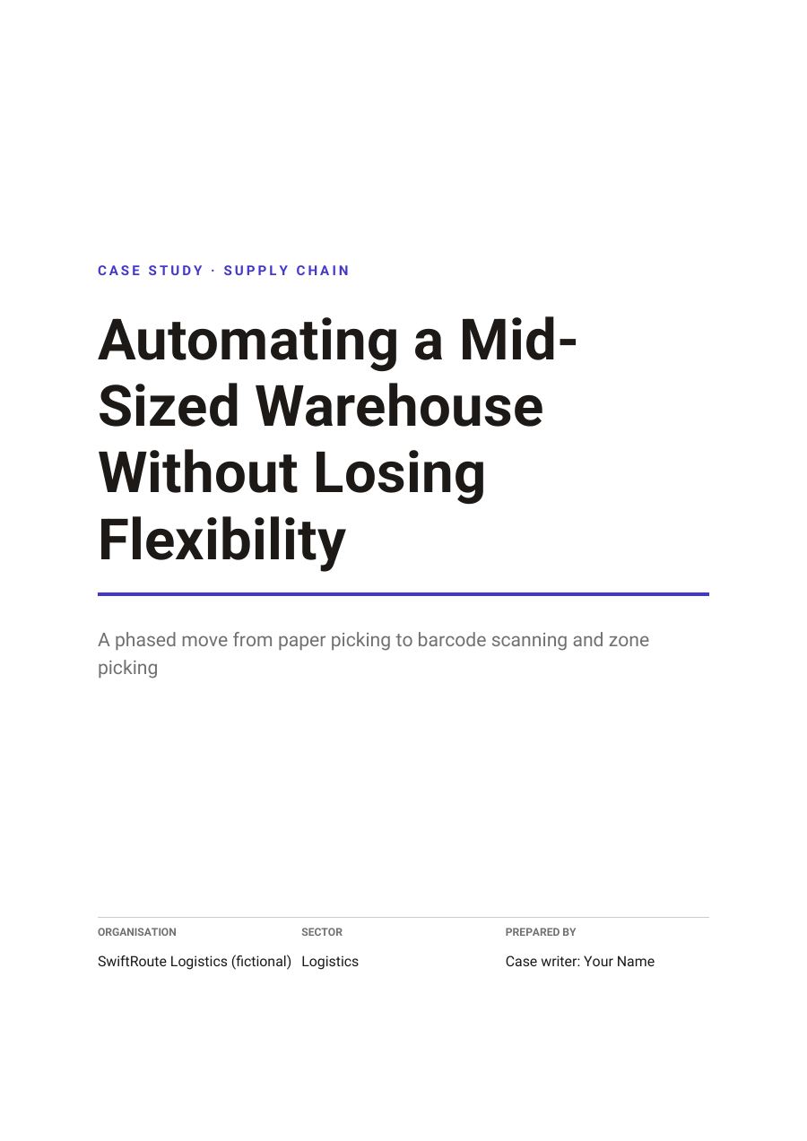 Automating a Mid-Sized Warehouse Without Losing Flexibility (Minimal · Roboto) — page 1
