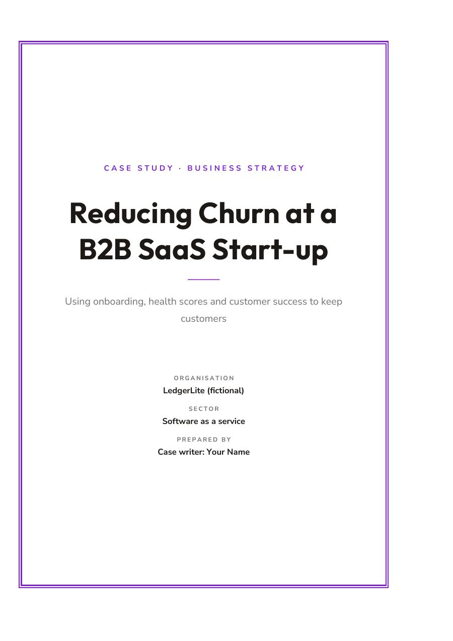 Reducing Churn at a B2B SaaS Start-up (Framed · Outfit) — page 1