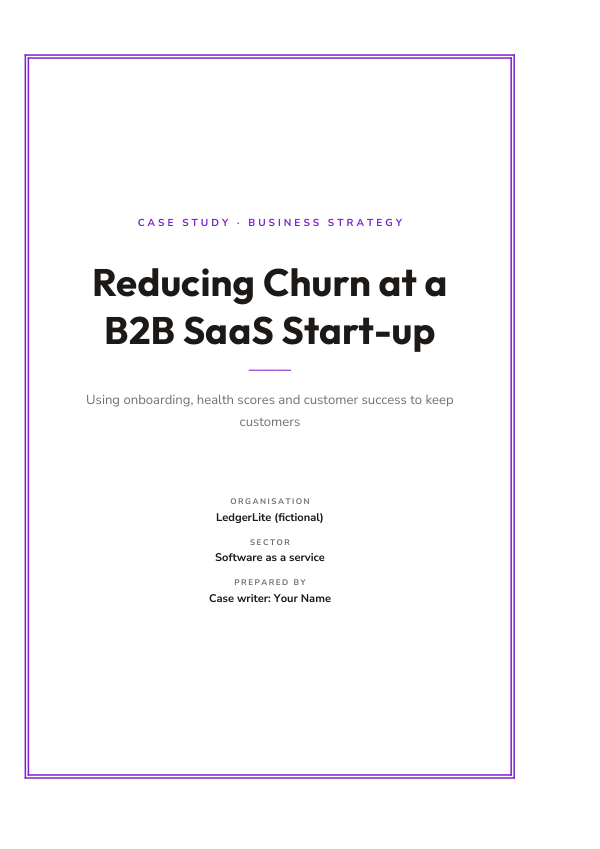 Reducing Churn at a B2B SaaS Start-up (Framed · Outfit) — preview