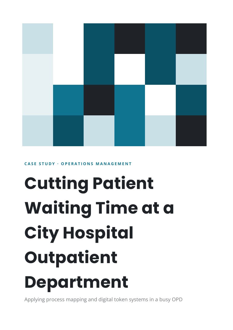 Cutting Patient Waiting Time at a City Hospital Outpatient Department (Geometric · Poppins) — page 1