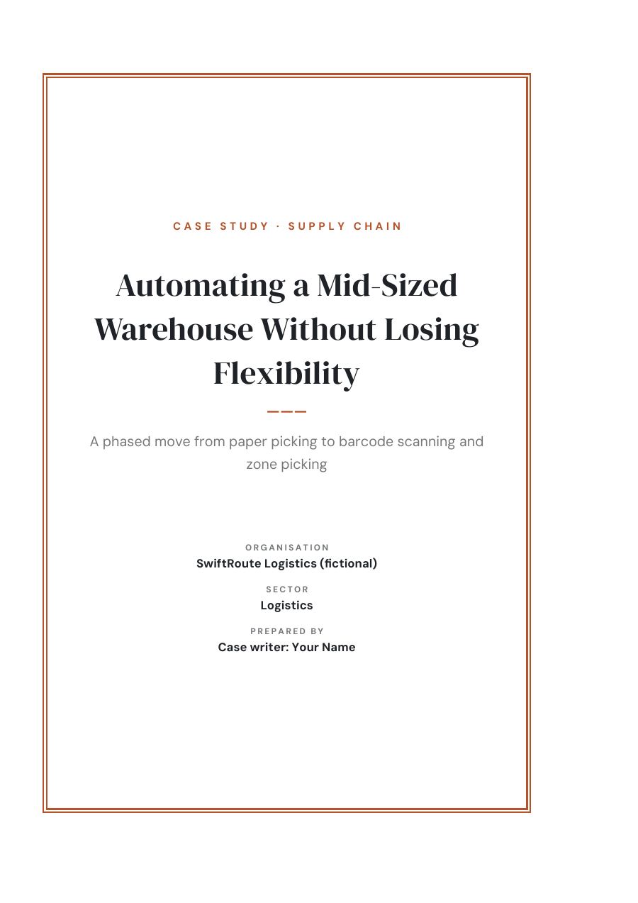 Automating a Mid-Sized Warehouse Without Losing Flexibility (Framed · DM Serif Display) — page 1
