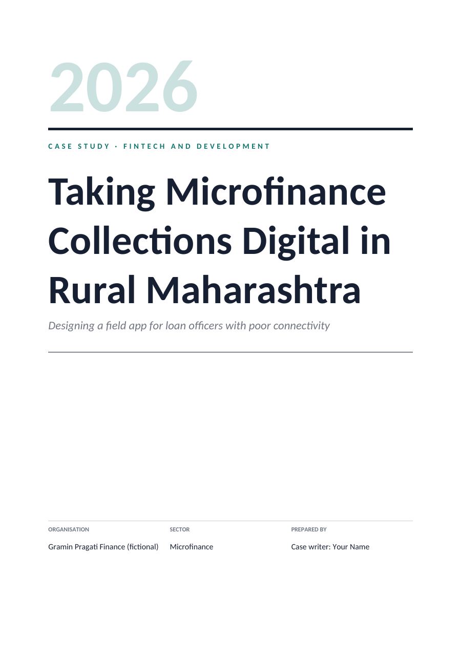 Taking Microfinance Collections Digital in Rural Maharashtra (Editorial · Calibri) — page 1