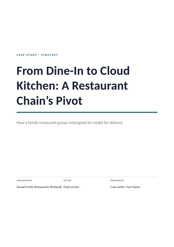 From Dine-In to Cloud Kitchen: A Restaurant Chain’s Pivot (Minimal · Calibri) — preview