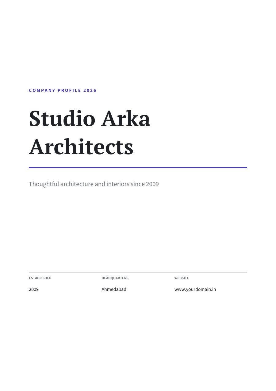 Studio Arka Architects (Minimal · PT Serif) — page 1