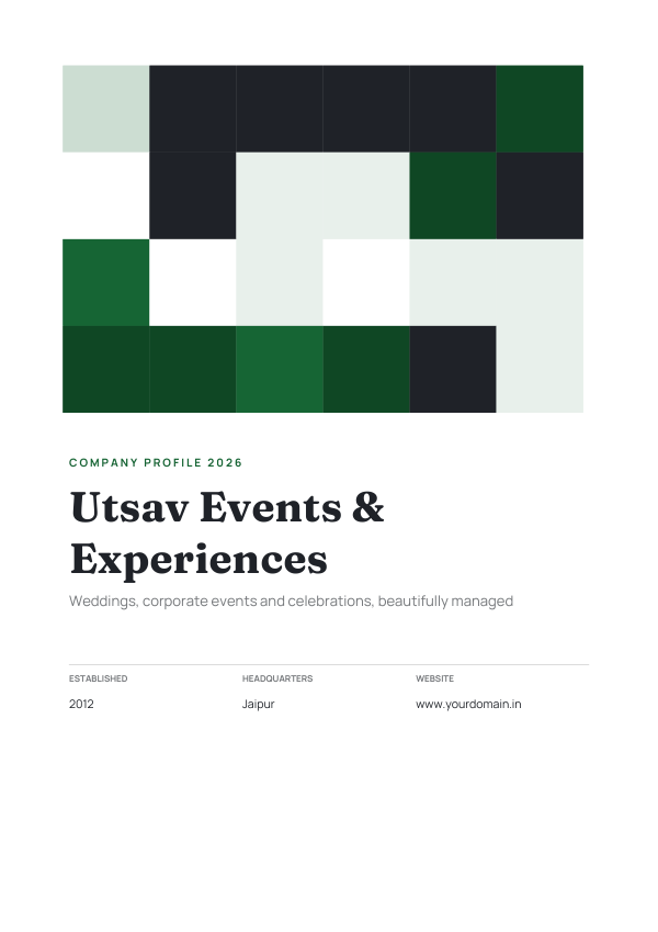 Utsav Events & Experiences (Geometric · Fraunces) — preview