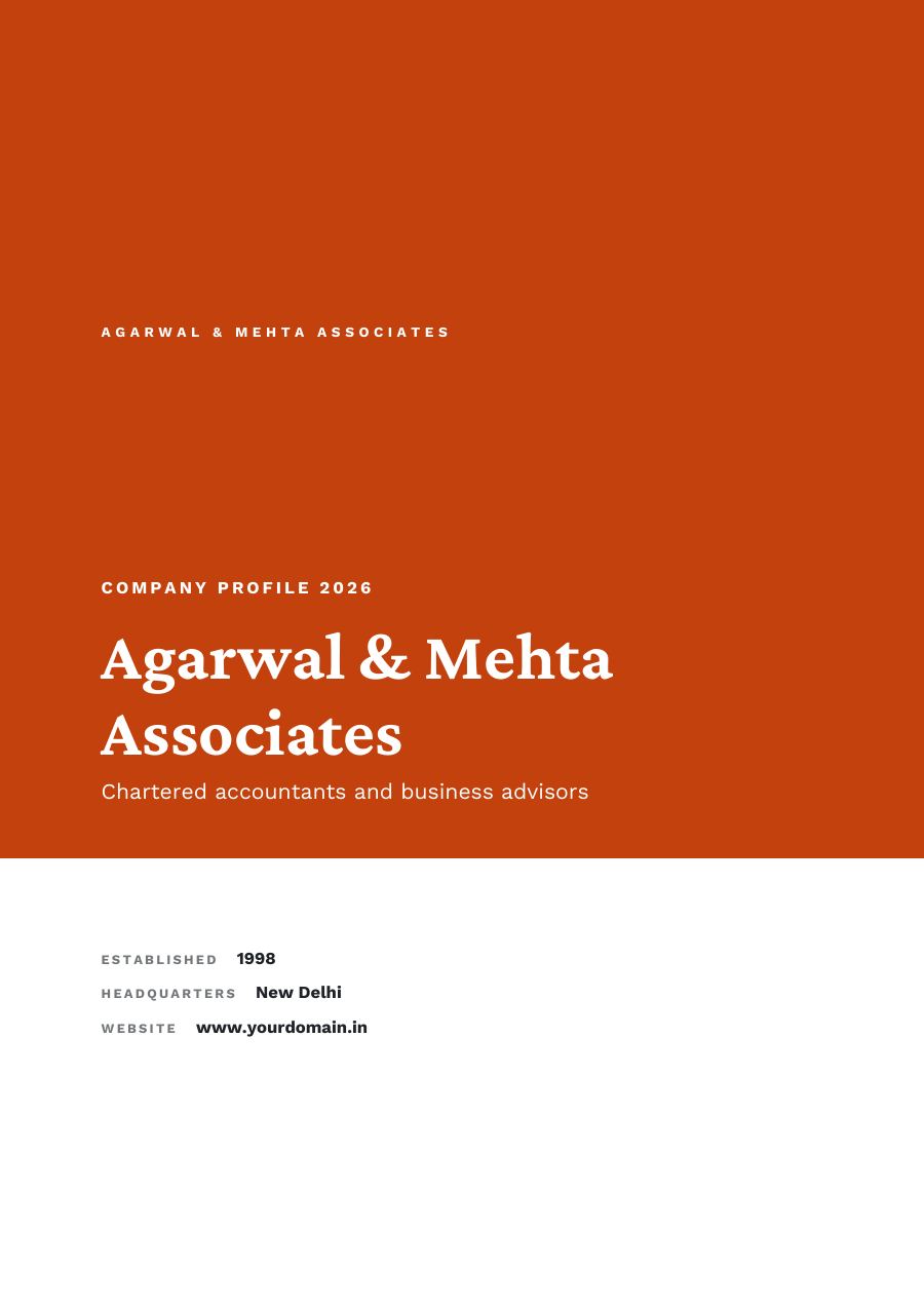 Agarwal & Mehta Associates (Full Colour · Crimson Pro) — page 1