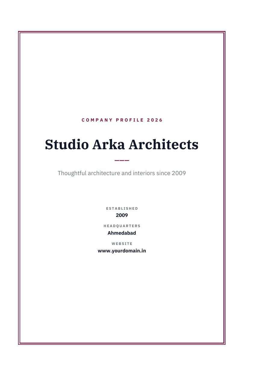 Studio Arka Architects (Framed · IBM Plex Serif) — page 1