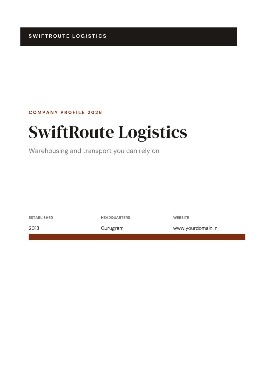 SwiftRoute Logistics (Band · DM Serif Display) — page 1