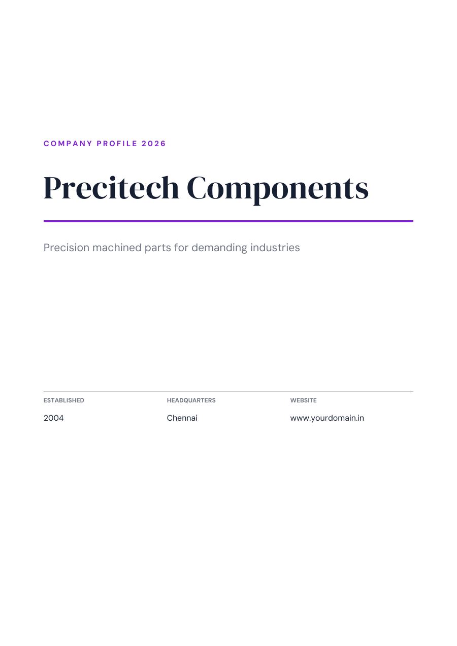 Precitech Components (Minimal · DM Serif Display) — page 1