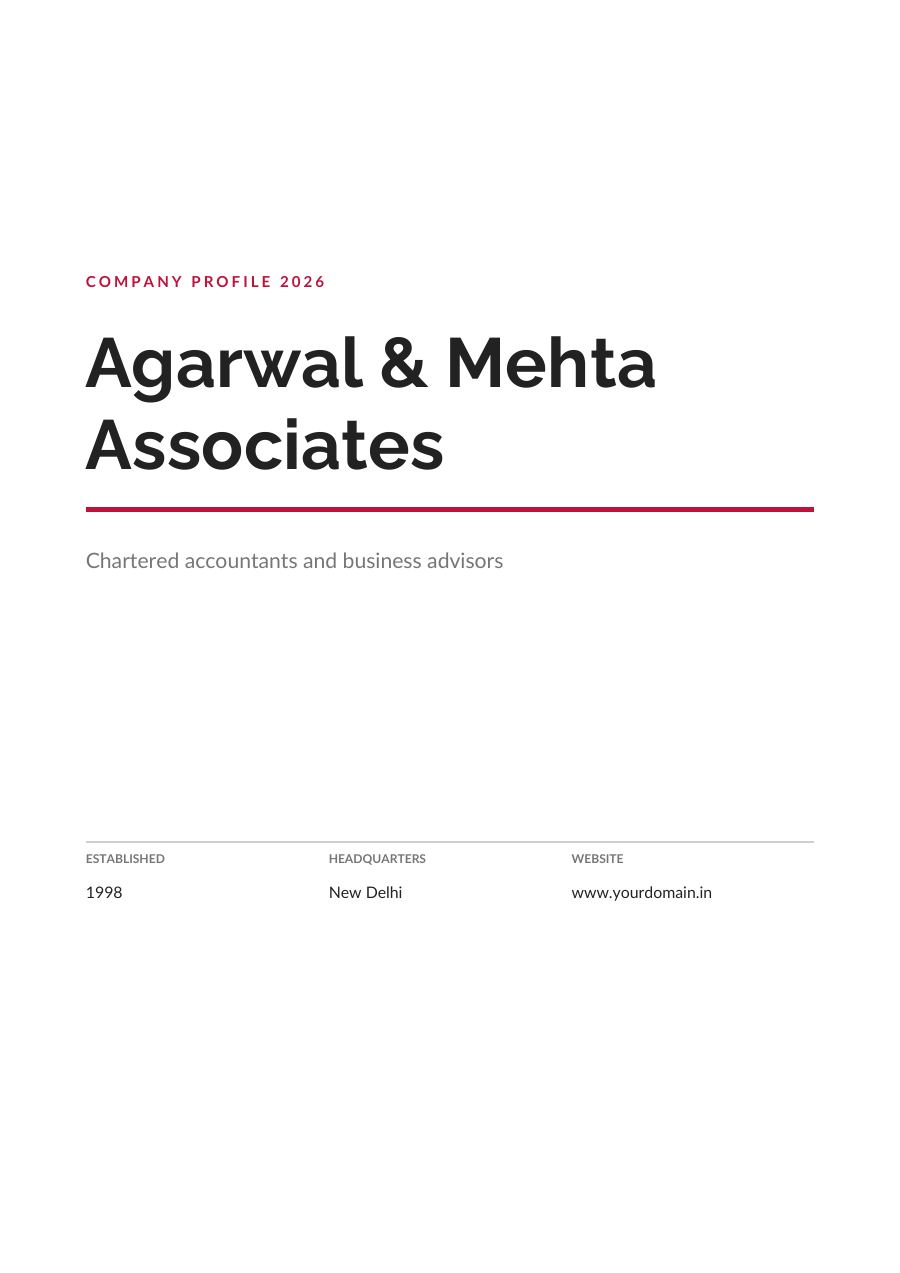 Agarwal & Mehta Associates (Minimal · Raleway) — page 1