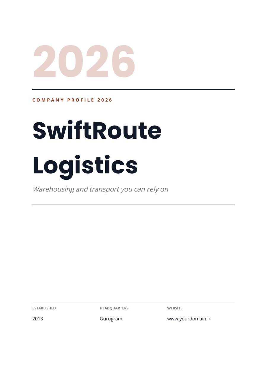 SwiftRoute Logistics (Editorial · Poppins) — page 1