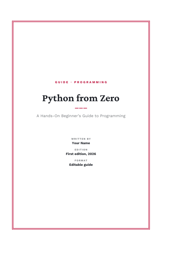 Python from Zero (Framed · Crimson Pro) — preview