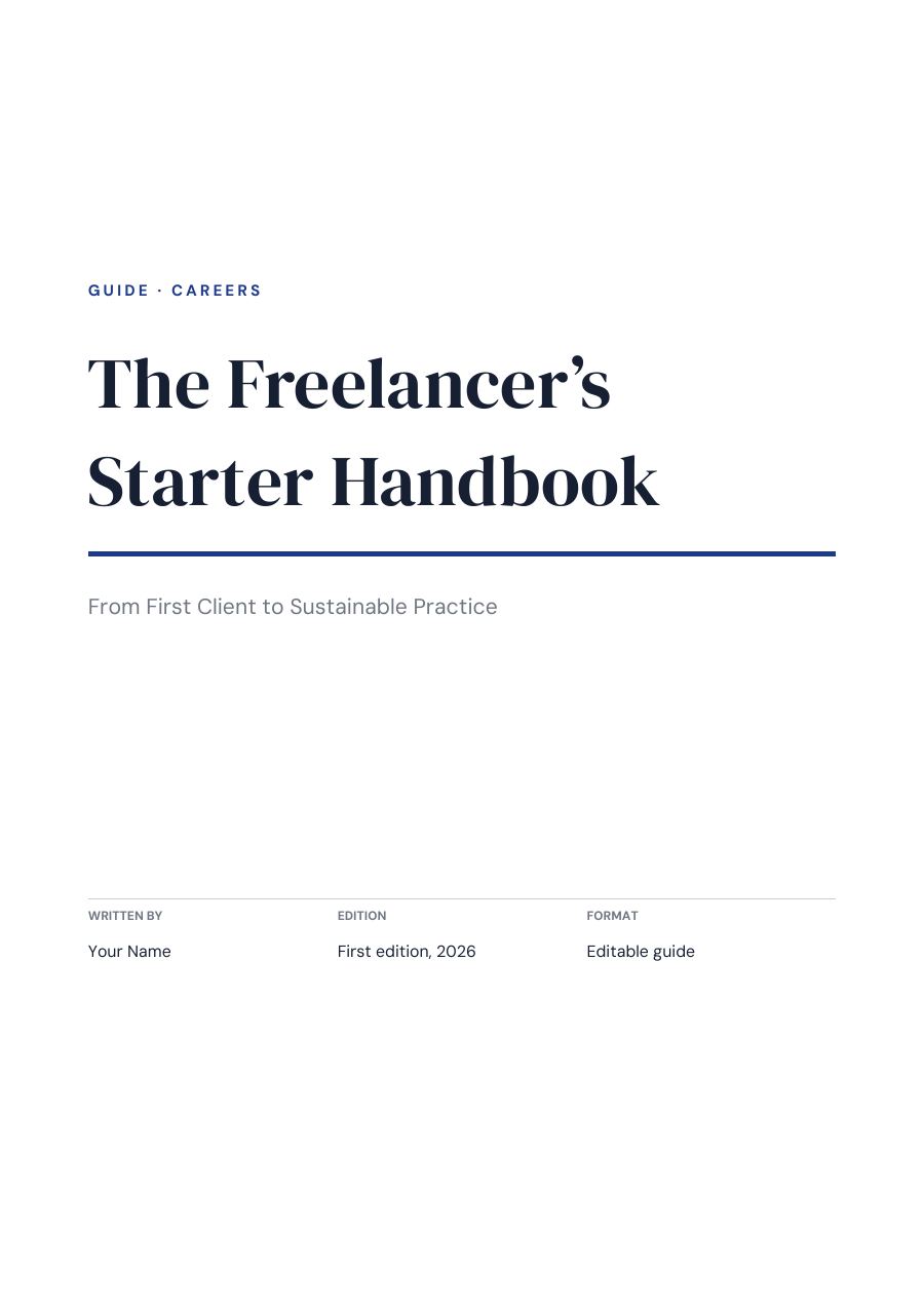 The Freelancer’s Starter Handbook (Minimal · DM Serif Display) — page 1
