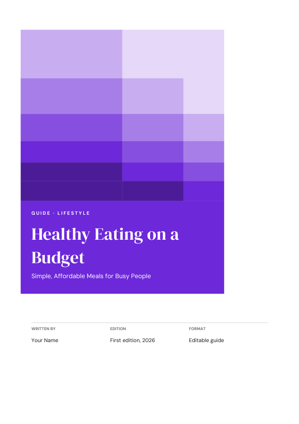 Healthy Eating on a Budget (Colour Block · DM Serif Display) — preview