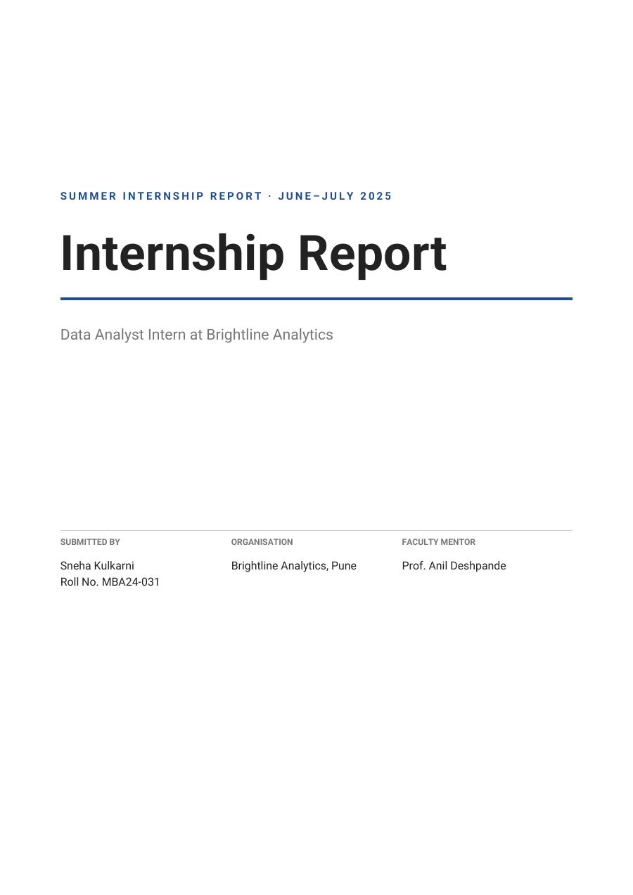 Data Analyst Intern (Minimal · Roboto) — page 1