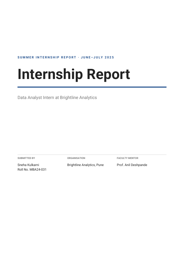 Data Analyst Intern (Minimal · Roboto) — preview