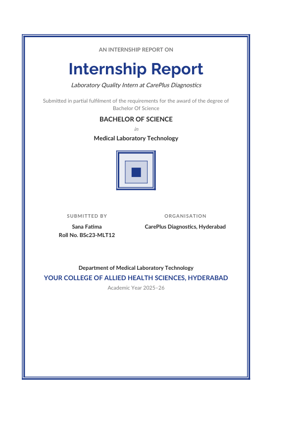 Laboratory Quality Intern (Classic · Raleway) — preview