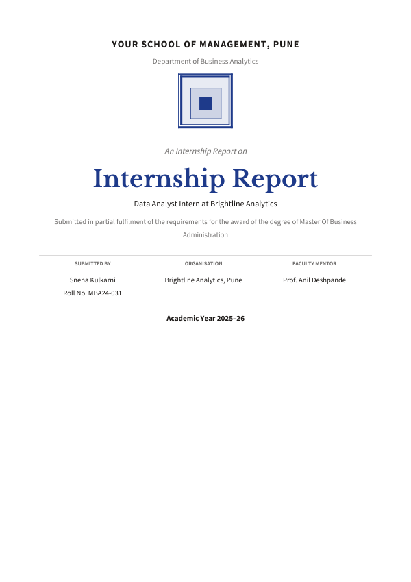 Data Analyst Intern (Academic · Libre Baskerville) — preview