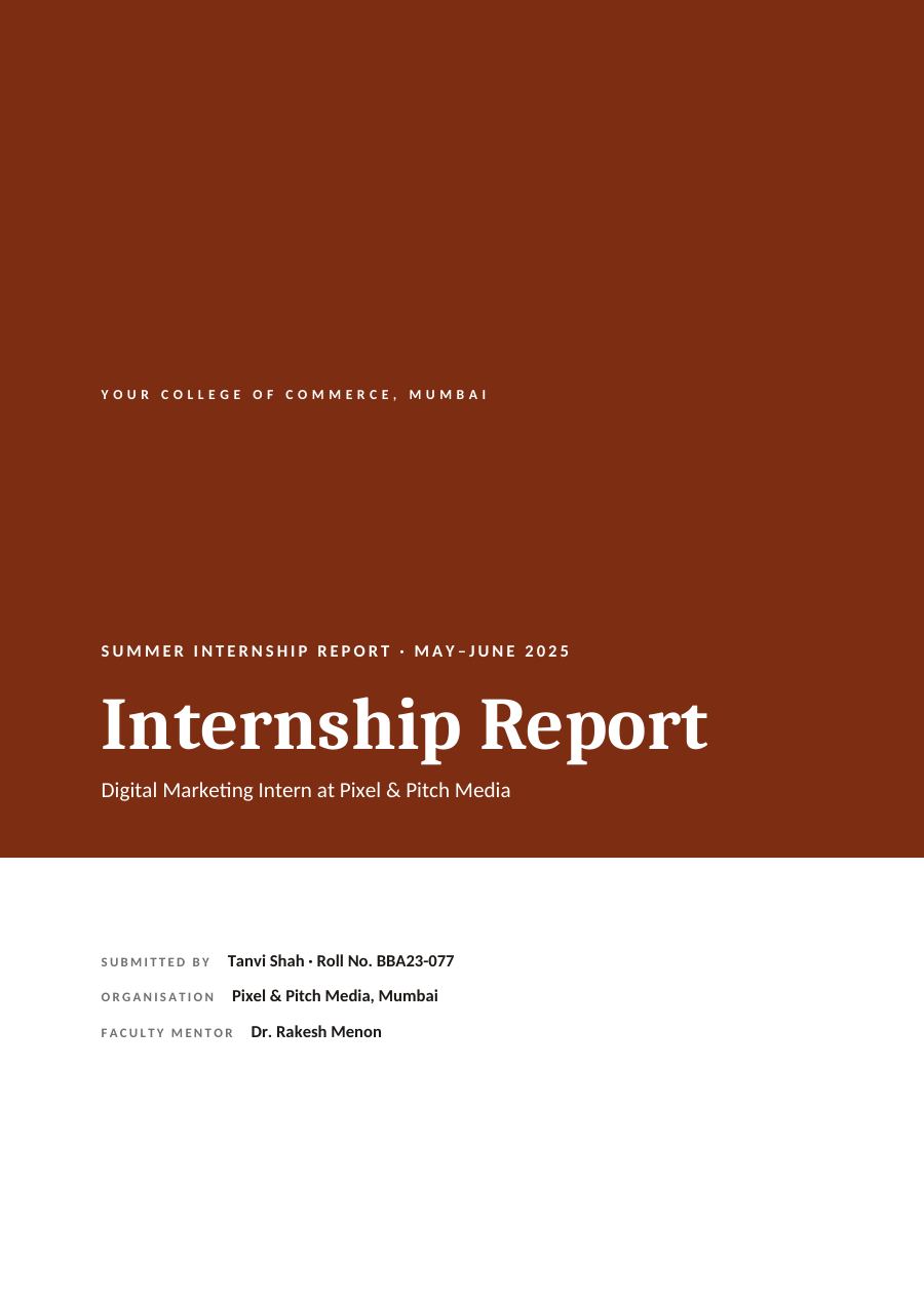 Digital Marketing Intern (Full Colour · Cambria) — page 1