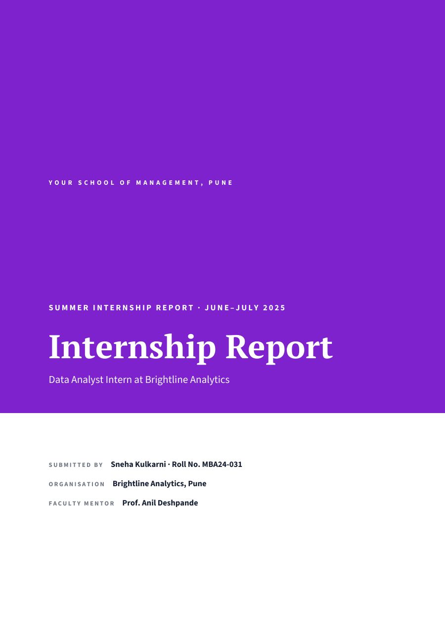 Data Analyst Intern (Full Colour · PT Serif) — page 1