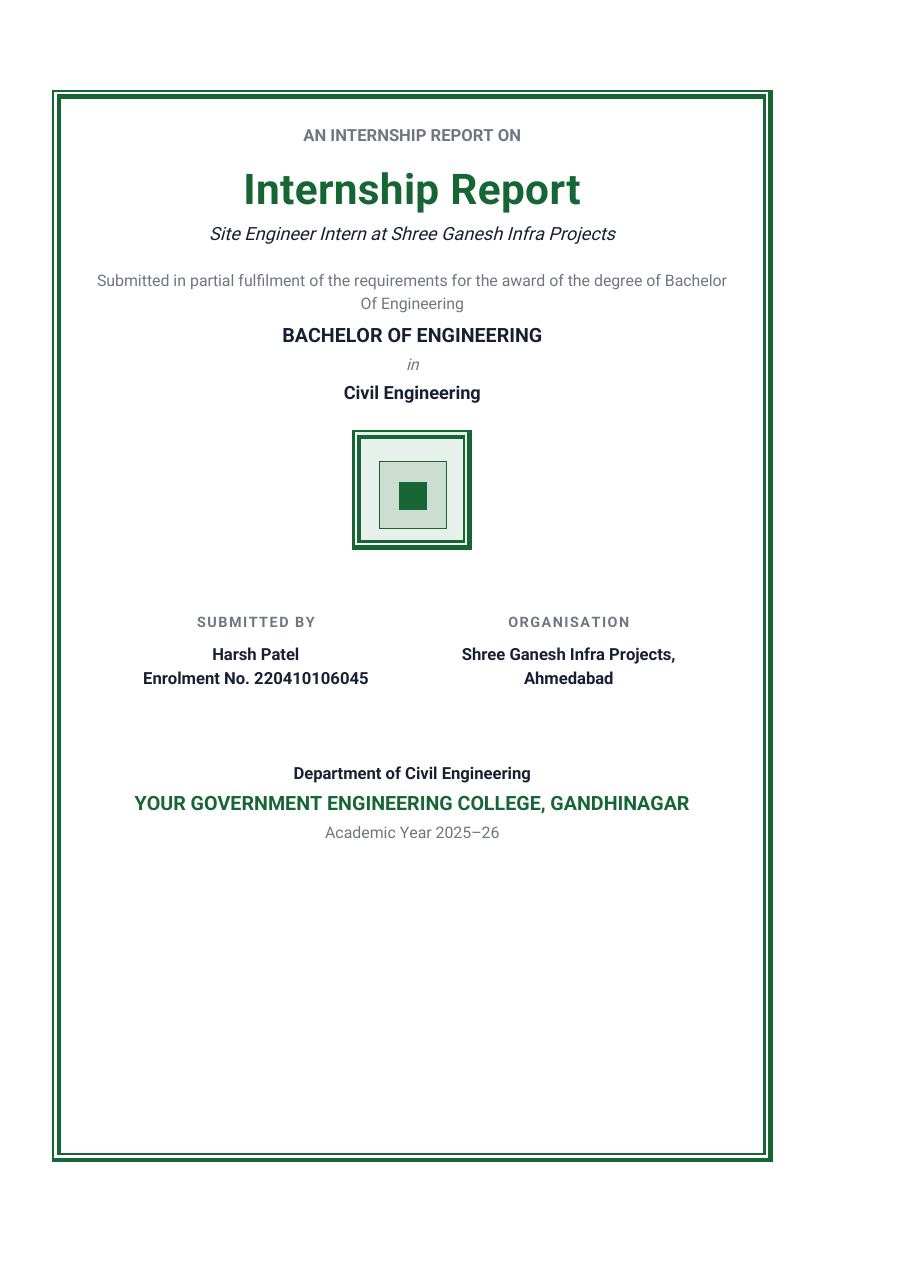 Site Engineer Intern (Classic · Roboto) — page 1