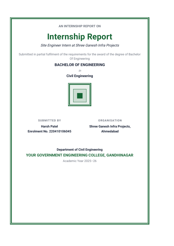 Site Engineer Intern (Classic · Roboto) — preview