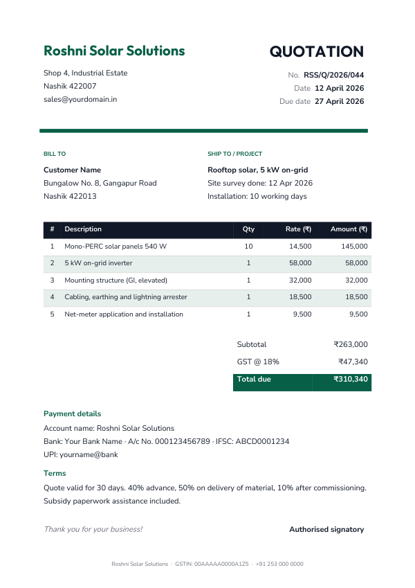 Roshni Solar Solutions — preview