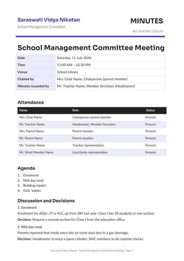 School Management Committee Meeting — preview