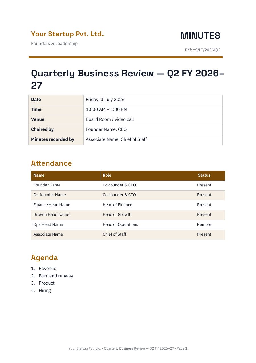 Quarterly Business Review — Q2 FY 2026–27 — page 1