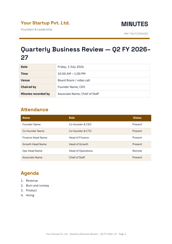 Quarterly Business Review — Q2 FY 2026–27 — preview