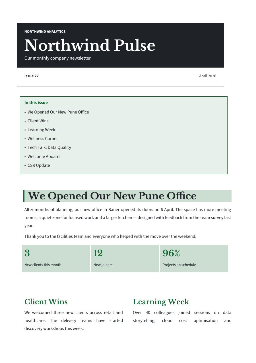 Northwind Pulse (Geometric · Libre Baskerville) — page 1