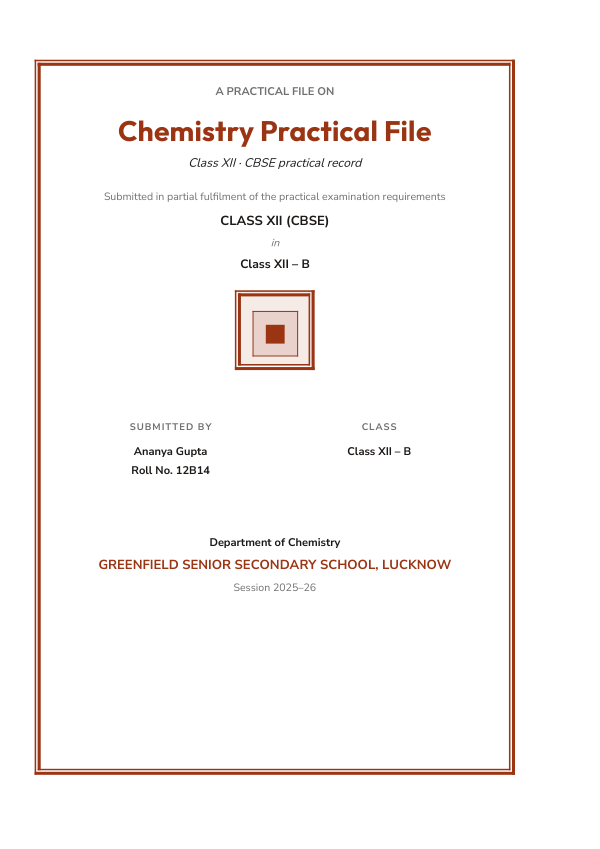 Chemistry Practical File — preview