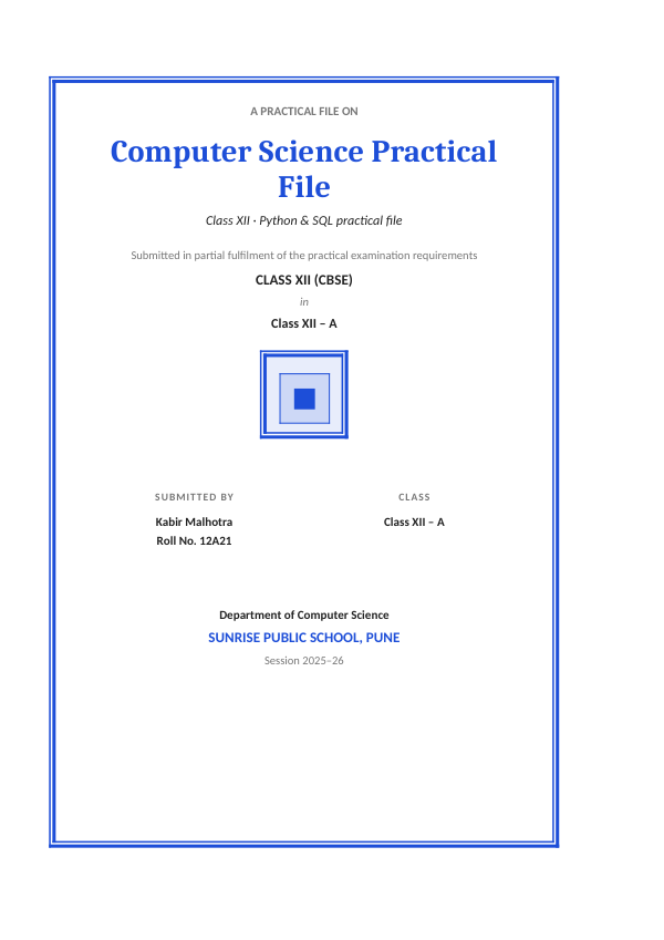 Computer Science Practical File — preview