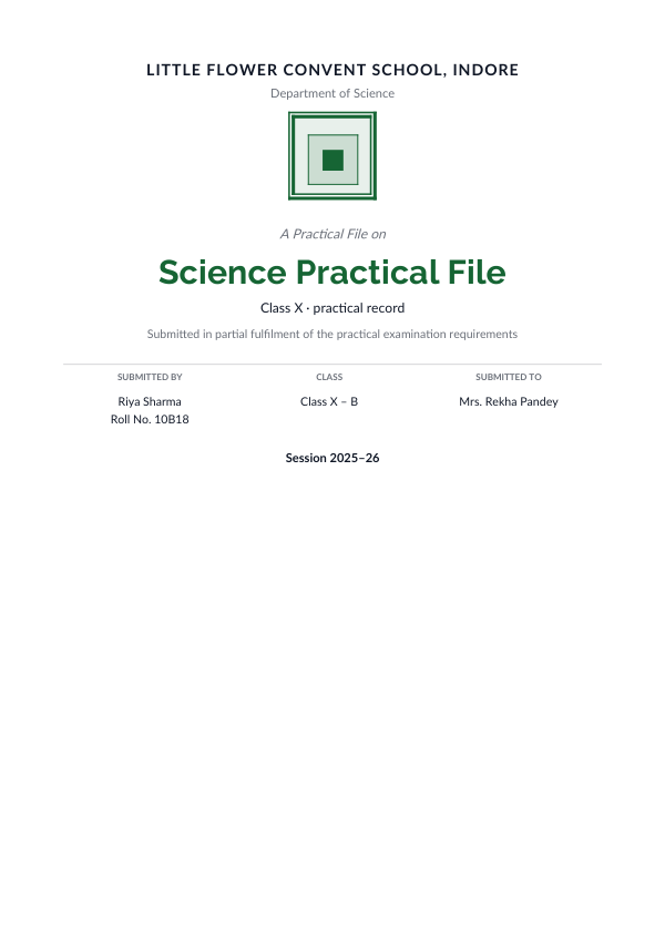 Science Practical File — preview