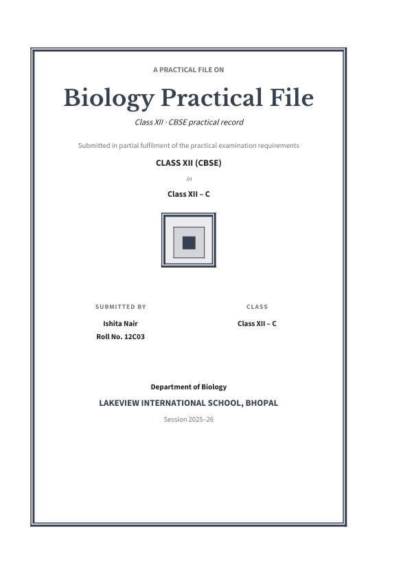 Biology Practical File (Classic · Libre Baskerville) — preview