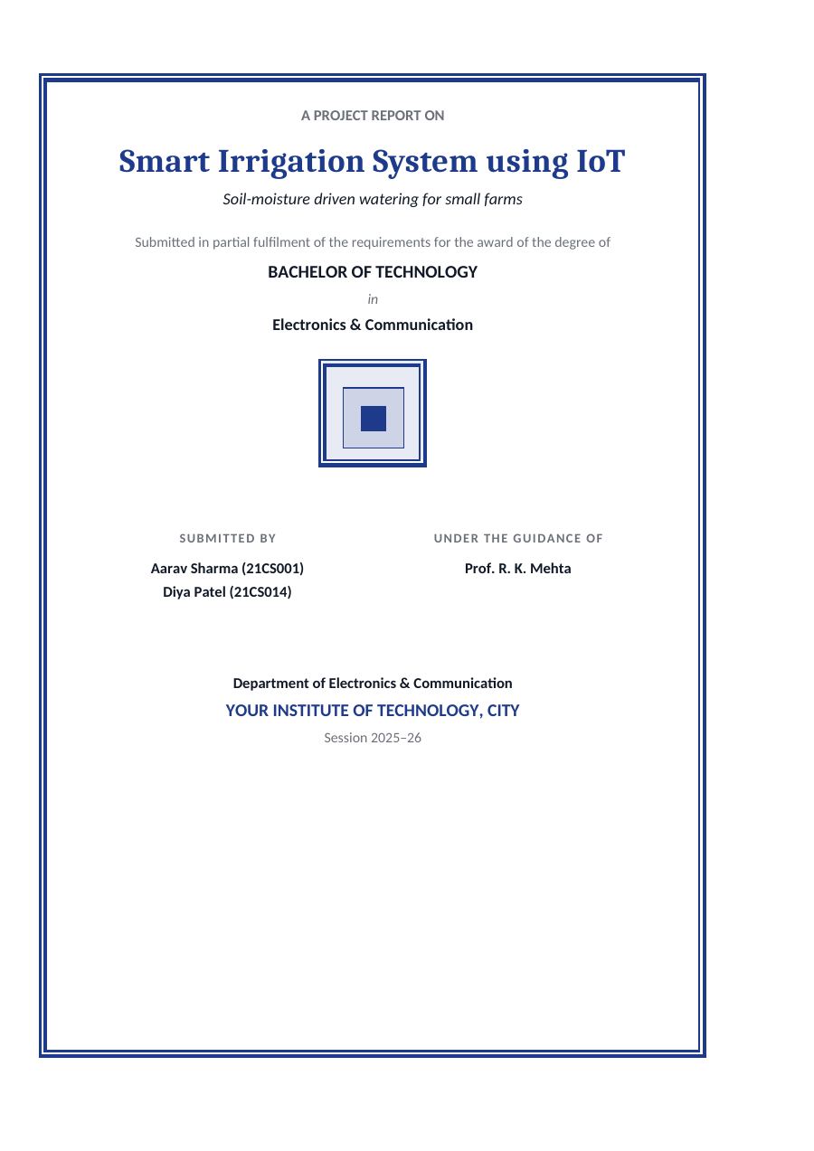 Smart Irrigation System — page 1