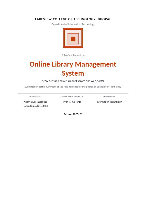 Online Library Management System — Extended Project Report — preview